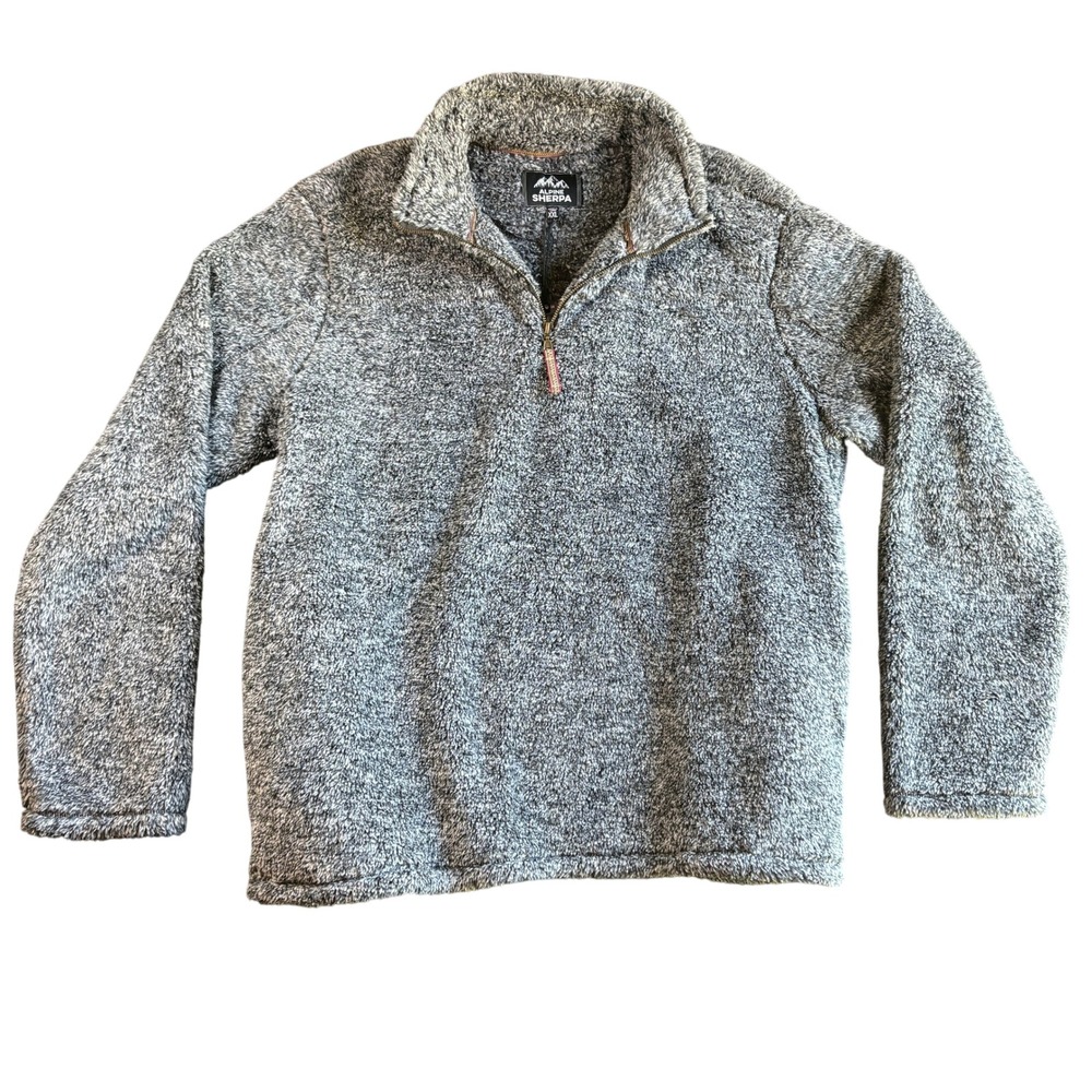 NWT Alpine Sherpa Mens XXL Quarter‎ Zip Pullover Fleece Sweater Gray Soft
